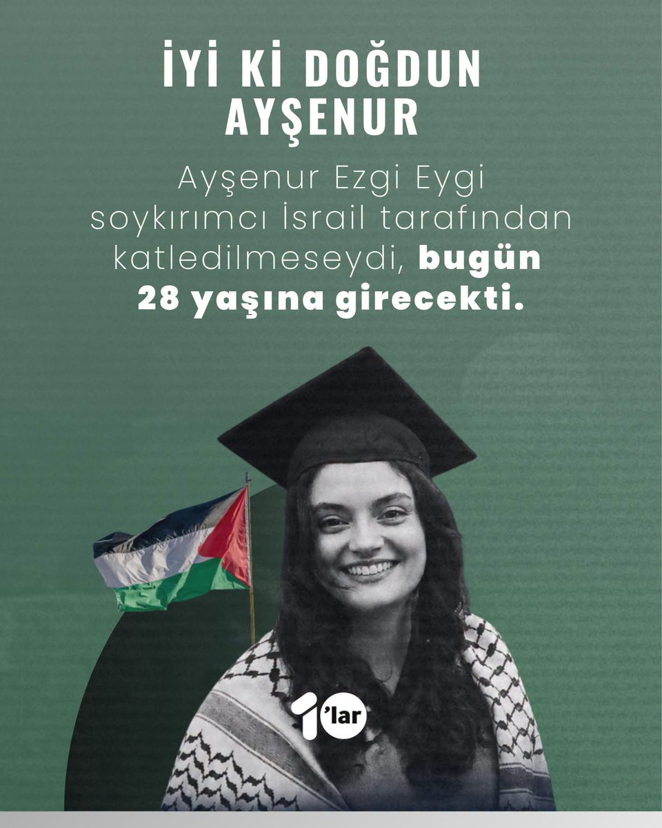 KocacobanNazif's tweet photo. Mazlumun adaletin Gazze’nin yanında ,
Zalimlerin katillerin karşısında dimdik duran Ayşenur Ezgi Eygi
Allah rahmet eylesin mekanın cennet olsun. https://t.co/33WRjNTX79