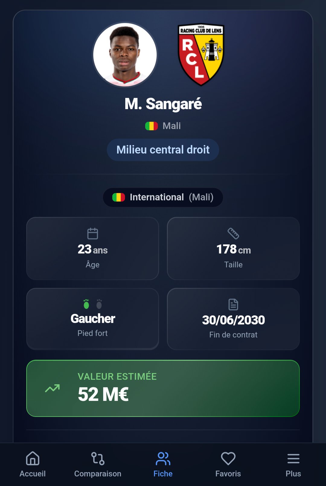 🇲🇱 Sangaré qui part pour 50M€, ça colle bien avec notre estimation de ...