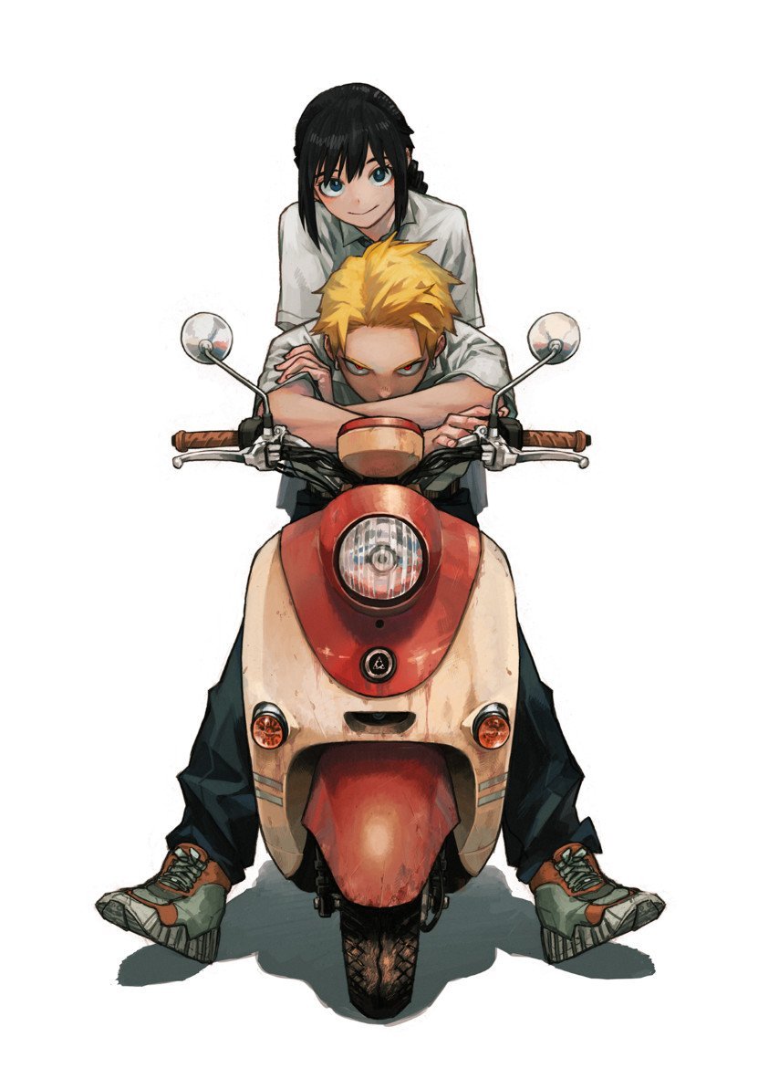 Keiitllyn's tweet photo. Horikoshi really likes the golden retriever x black cat trope. https://t.co/yW4TZ4l0zD