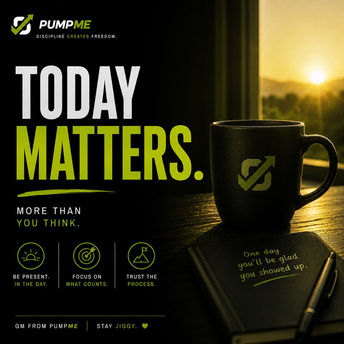 Pumpme_Official's tweet photo. GM from PumpMe
Every breakthrough begins as an ordinary day.
Treat today like it matters.
Because one day, you’ll realize it did.
Stay pumped. 💚💛
#PumpMe https://t.co/5rQnemIgWI