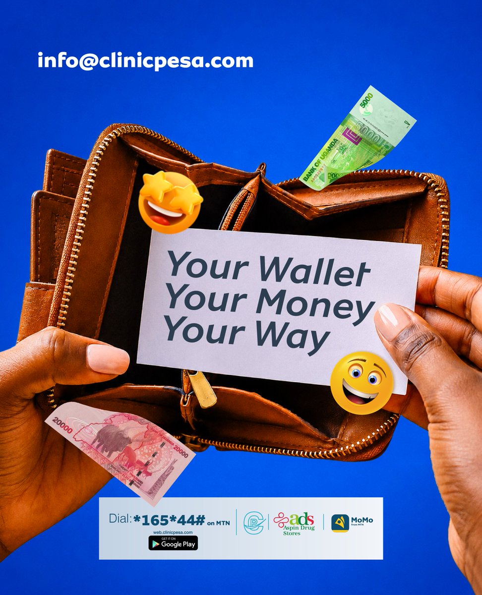 clinicPesa's tweet photo. Your money, your way!
Invest, Earn, Pay, Lock, Borrow, withdraw all in the comfort of your palm.
#clinicPesa #CP https://t.co/VB37URuRae