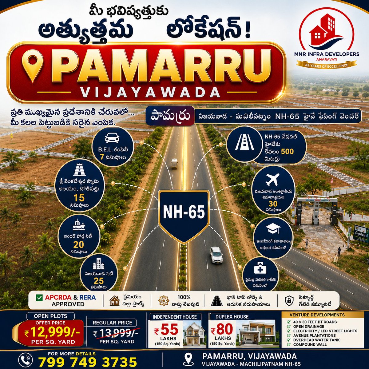 MNRIDVIJAYAWA's tweet photo. "Pamarru offers strong land investment potential due to its close proximity to Vijayawada and Machilipatnam Port, supported by strong national highway NH16 connectivity."

#realestate #trend #reachmore #RealEstateInvestment #realestateagent https://t.co/MBzmQMcFd1