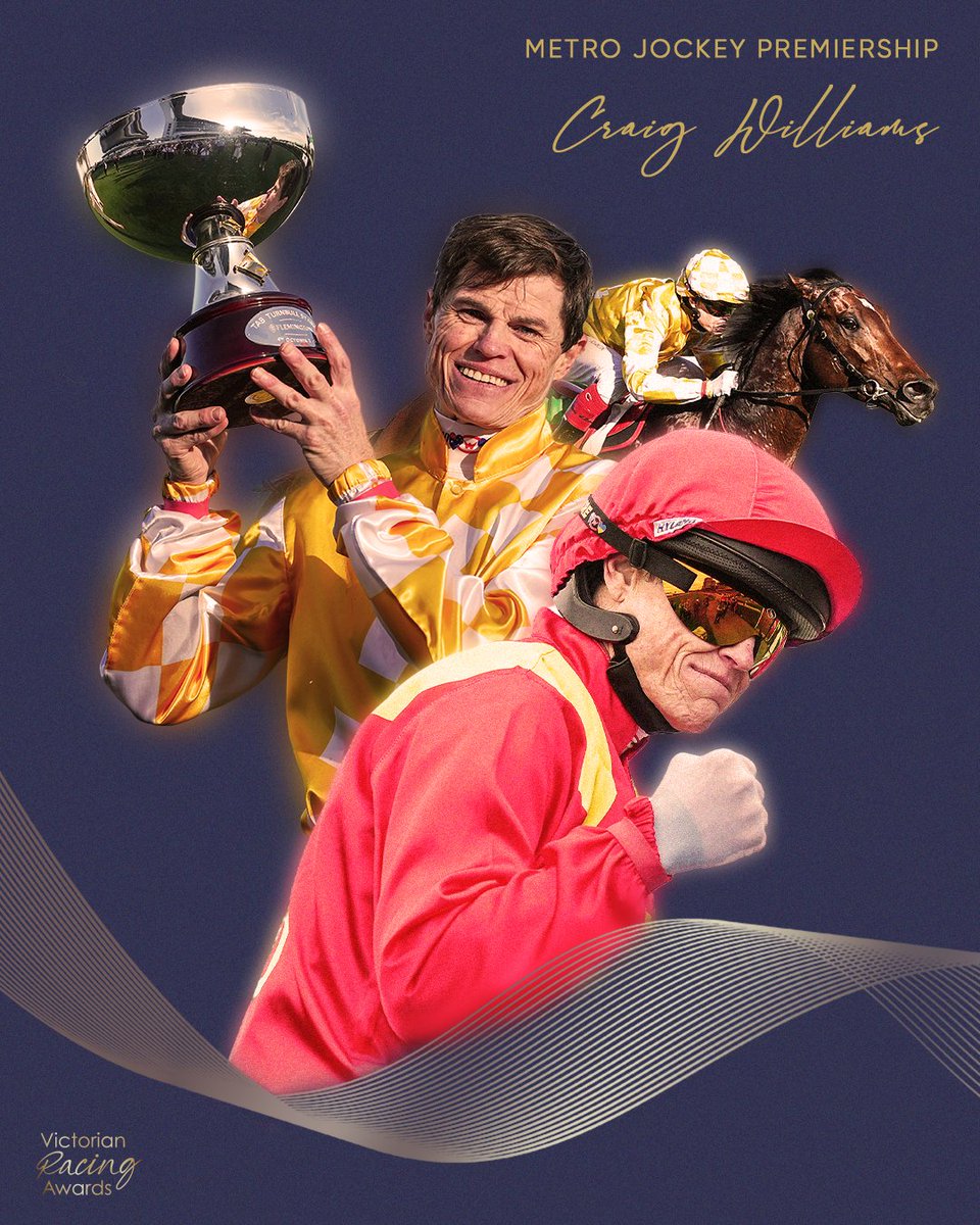 RacingVictoria's tweet photo. Congratulations to the 2025-26 Victorian Metro Premiership winners! 🔥

🏆 Metro Jockey Premiership – @CWilliamsJockey (65 wins)
🏆 Metro Trainer Premiership – @cmaherracing (104 wins)
🏆 Metro Apprentice Jockey Premiership – @LukeCartwrightt (44 wins)

You can watch our premiers accept their awards live at the Victorian Racing Awards on the https://t.co/xkFq82oBql website and app, Saturday, 8 August 📺