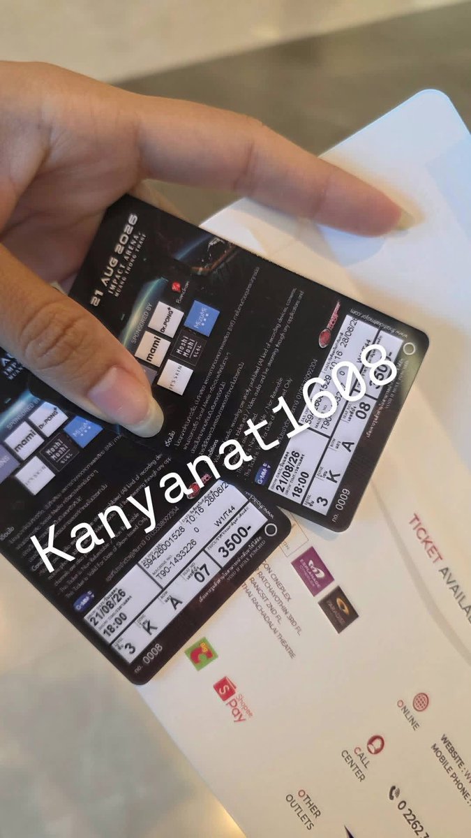 vermicelli680's tweet photo. ปล่อยบัตรปอนด์ภูวินทร์ โซนK รอบวันที่21 มี2ใบที่นั่งติดกันเลย ปล่อยใบละ 4,500 รวมค่ากดเรียบร้อยแล้ว แลกบัตรเรียบร้อยแล้วนะคะ

#PondPhuwinConcert 
#PondPhuwin #ปอนด์ภูวินทร์ #ppnaravit https://t.co/mETMRtZdZD