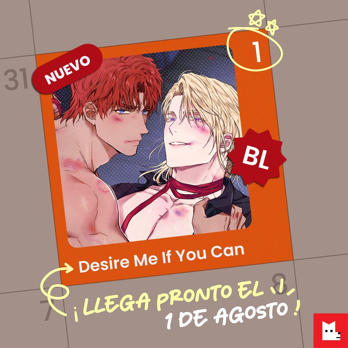 Lezhin_ES's tweet photo. 🚨GRANDES NOTICIAS🚨

Tanto que la pediste, tanto que la deseaste... y por fin llega 🔥

Grayson y Dane debutan como protagonistas en Lezhin ES 
el 1 de agosto con 𝐃𝐞𝐬𝐢𝐫𝐞 𝐌𝐞 𝐈𝐟 𝐘𝐨𝐮 𝐂𝐚𝐧 ❤️‍🔥

¿Vas a poder aguantar? Lo dudamos 😈 

#LezhinES #Lezhin #DesireMeIfYouCan https://t.co/JMkRLk2cM4