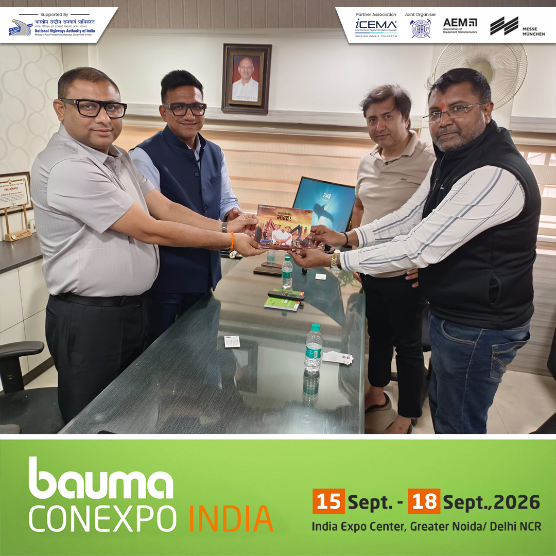 baumaCONEXPOIND's tweet photo. Bringing the construction industry together.

The bauma CONEXPO INDIA 2026 team met Mr. Ashish Kharya, President of the MP Civil Contractors Association (MPCCA), and invited the association to the show.

Register: https://t.co/2W8IPX8q6P

#baumaCONEXPOIndia #BuildIndia https://t.co/XLYd07dQL9