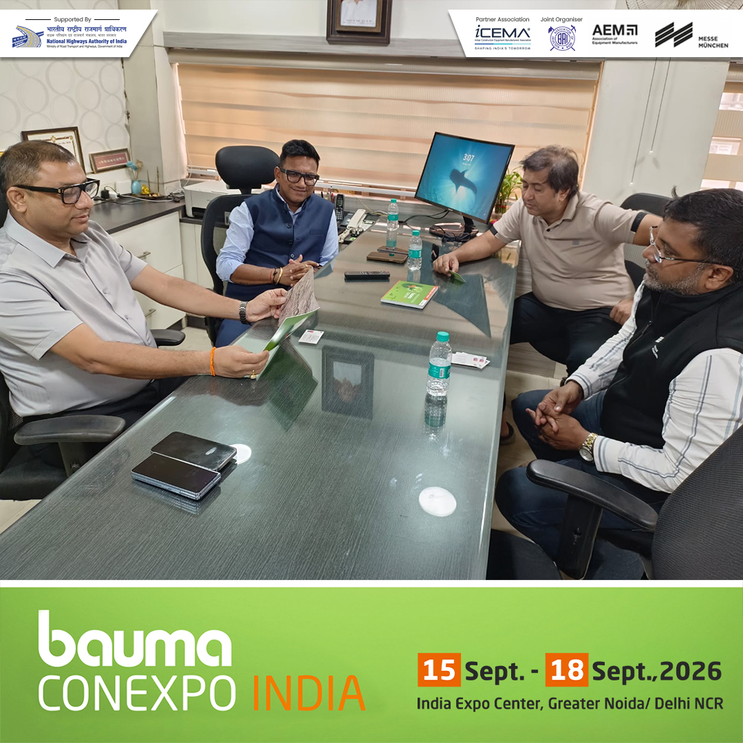 baumaCONEXPOIND's tweet photo. Bringing the construction industry together.

The bauma CONEXPO INDIA 2026 team met Mr. Ashish Kharya, President of the MP Civil Contractors Association (MPCCA), and invited the association to the show.

Register: https://t.co/2W8IPX8q6P

#baumaCONEXPOIndia #BuildIndia https://t.co/XLYd07dQL9