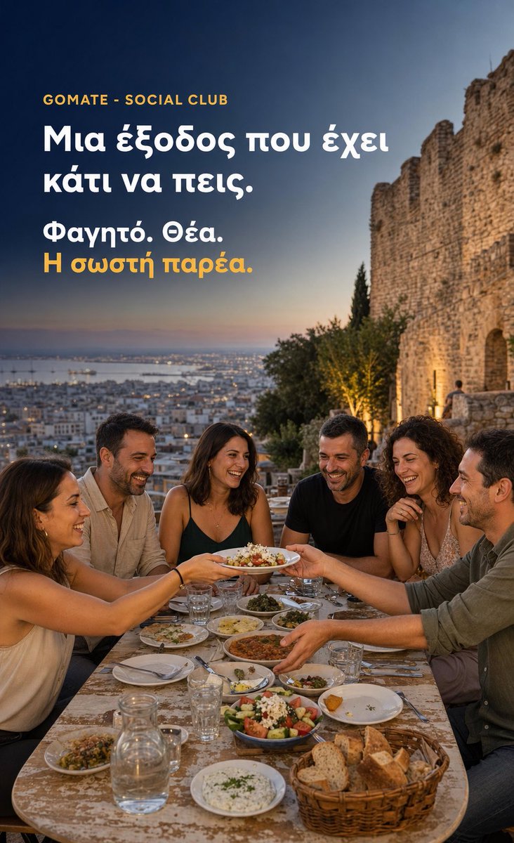 Gomategr's tweet photo. Στο GoMate οι νέες γνωριμίες ξεκινούν με μια αληθινή εμπειρία: χορός, βόλτα, καφές και μικρές παρέες που ταιριάζουν στον ρυθμό σου. Με ασφάλεια, σε δημόσιους χώρους στη Θεσσαλονίκη!📍 Μπες δωρεάν στη λίστα αναμονής στο https://t.co/e38r4Vetfq. #GoMate #SocialClub https://t.co/iPoNivozL1
