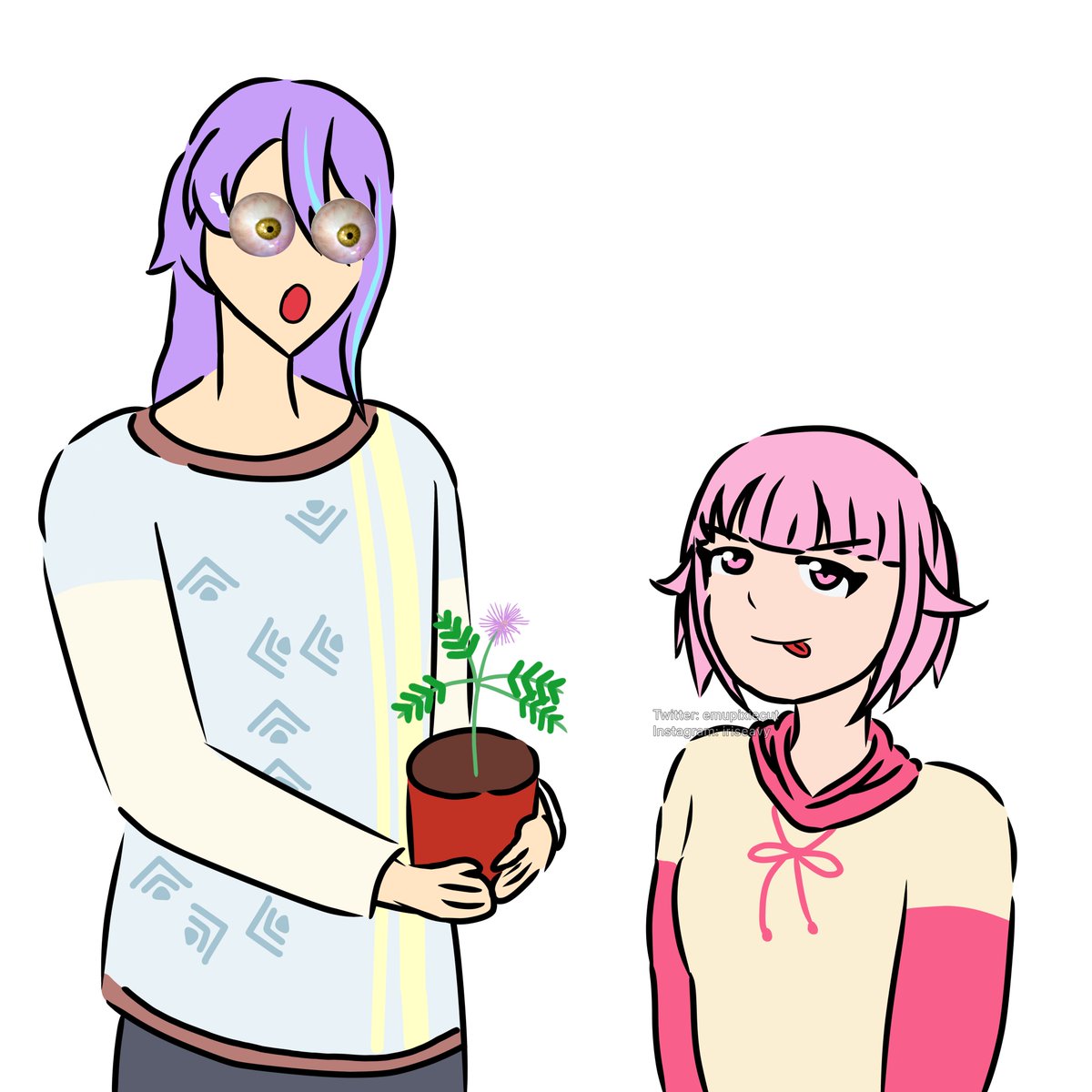 emupixiecut's tweet photo. ”Day 2”: Flowers Two in one day!!! I’m literally so funny guys #EmuruiWeek2026 https://t.co/FtMLC5BT7A