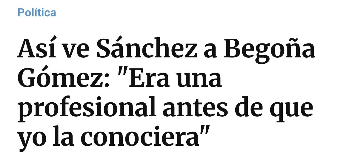 rosadiezglez's tweet photo. Que dice que la que “ no es mi mujer”, es una  “profesional”’que renunció a llevar la contabilidad de los burdeles de su padre para vivir en la Moncloa… El psicópata narcisista en estado puro. https://t.co/lpighAb6XD