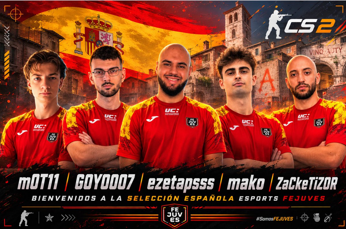 Fejuves's tweet photo. 🚨IMPORTANTE🚨
La Selección Española  de #esports para #CS2 está lista para los clasificatorios Europeos de Agosto. 

El reto es obtener la plaza para la final de los Global esports Games en Los Ángeles (diciembre 2026).

Te necesitamos, juntos somos más fuertes.

Bomba plantada. https://t.co/Vs9lqiZUBl