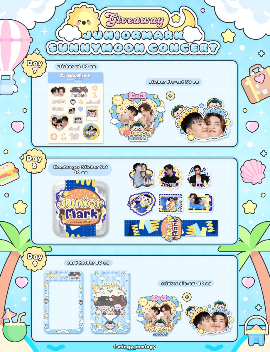 mingy_mmingy's tweet photo. ˚.⋆꒰১ 𝙥𝙡𝙨 𝙠𝙞𝙣𝙙𝙡𝙮 𝙧𝙩  ໒꒱⋆.˚

 ミ  𝘨𝘪𝘷𝘦𝘢𝘸𝘢𝘺 𝘧𝘰𝘳 #JuniorMarkConcert  彡

✰ 𝘋𝘢𝘵𝘦 : 7-9 𝘈𝘶𝘨𝘶𝘴𝘵 2026
✰ 𝘛𝘪𝘮𝘦 : 𝙏𝘽𝘼
✰ @ 𝘽𝙄𝙏𝙀𝘾 𝙇𝙞𝙫𝙚

แวะมารับน้องกันน้า กลัวไม่หมดคับ >ᴗ< 💙💛
[ 𝒫𝒮. ท่านใดอยากแลกของวันไหนทักมาได้ฮะ ]

٭𝚂𝚙𝚎𝚌𝚊𝚒𝚕 𝚝𝚑𝚊𝚗𝚔𝚜٭
#คมชเค้ก สำหรับรูปน่ารักๆ
Card holder จาก #รีวิวของสมพร 
#รีวิวให้โฮชิจัง กับ sticker set (ชอบมั่ก)
ผลิตสตก. #Dinprintรีวิว & #รีวิวคอปเตอร์สตู
ออกแบบสตก&พรีวิวจาก #mameowdesign