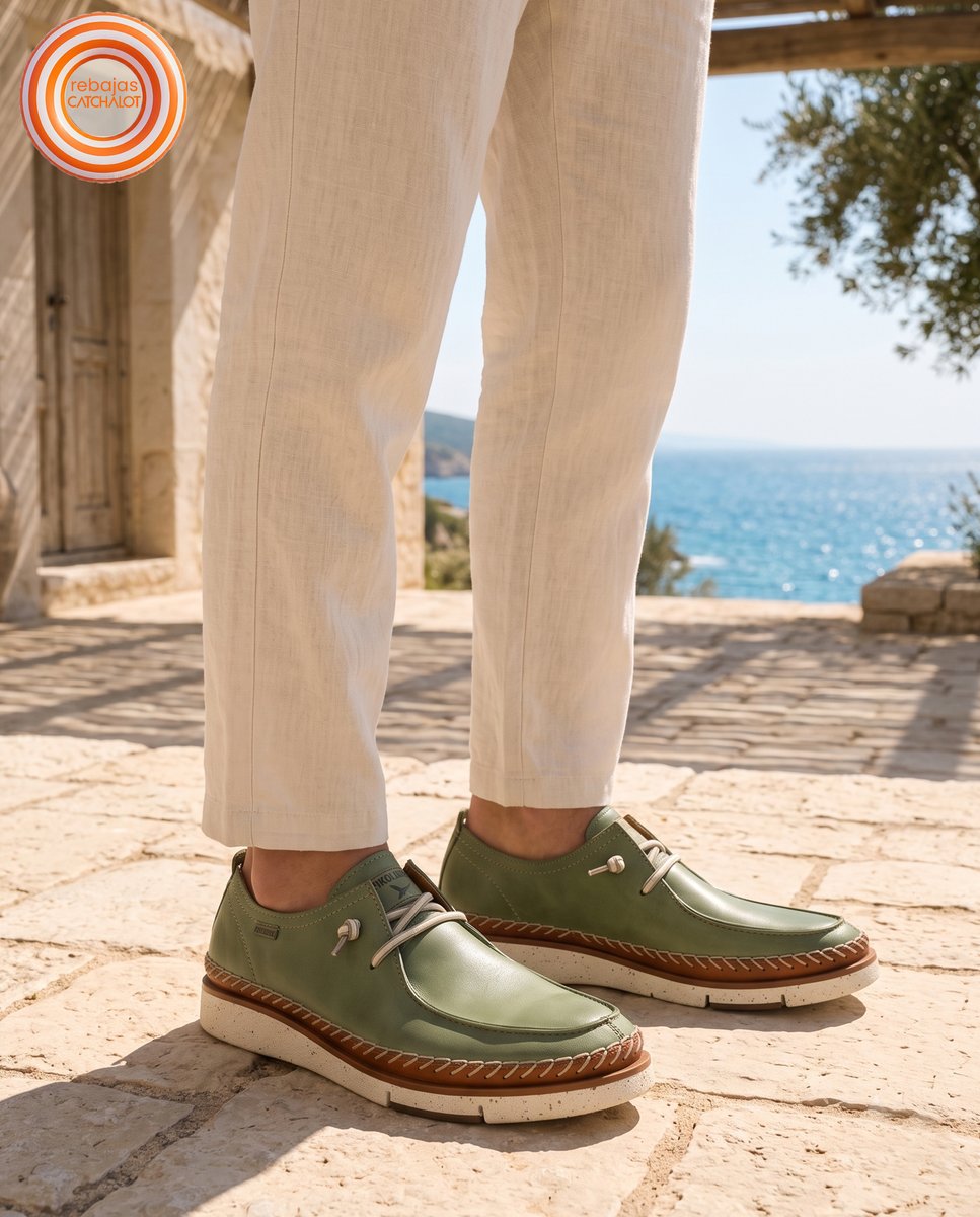 CatchalotEs's tweet photo. Verano, comodidad y estilo en un solo paso. 🌿 Los Pikolinos San Juan en verde oliva están en rebajas y son perfectos para el día a día.
Imagen ambientada con IA a partir de una imagen real del producto. #Catchalot #Pikolinos #Rebajas https://t.co/jhYl1wjzxo