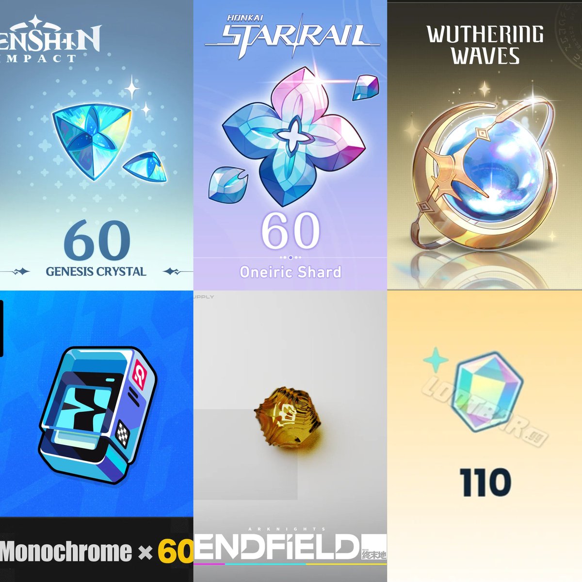 Scaras_givey's tweet photo. ⋆˙⟡ 60 Genesis Crystals/Oneiric Shards/Lunite/Monochrome/1€ value giveaway! ⟡˙⋆

Rules:
★ follow my acc
★ like and retweet this post
★ (optional) question by @/TheBarcs - If you could have any character in your main game cook you a meal, who and what would they cook?
★ (recommended/optional) read pinned tweet rules/disclaimers

⋆˙⟡ Giveaway ends: 31.07. ⟡˙⋆

──.✦ #GenshinImpact #HonkaiStarRail #WutheringWaves #ZenlessZoneZero #ArknightsEndfield #Endfield #ProjectSekai #Giveaway ✦.──