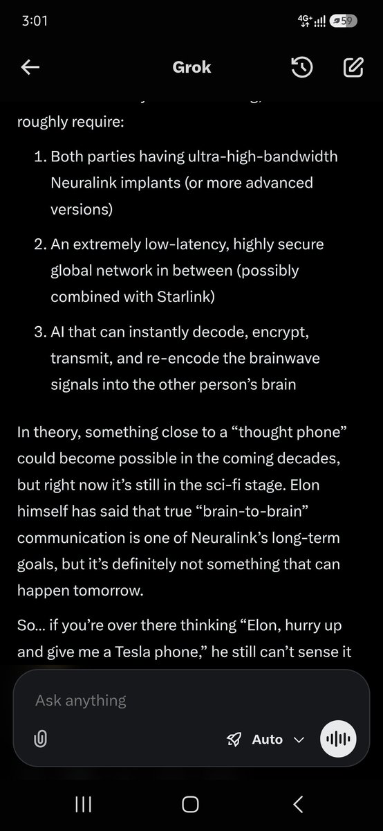 KoRachelVoon's tweet photo. Me and @grok joke about "thought phone" sci-fi becoming real probably in future after human connects directly to silicon.. https://t.co/o6vY2hskGH