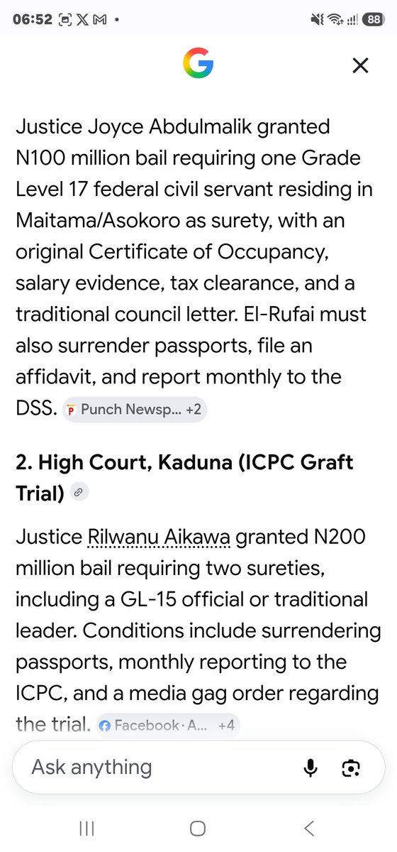 Adewale02390107's tweet photo. 'If govt arrest Elrufai,heaven will fall'

No,he's spending 200days already ij detention.

He's on bail,all these their cries won't help him,they should go and perfect his bail.

They're happy he's kept in detention,no body can tell me otherwise.

1-Elrufai bail conditions.
2)-Bello
3)-Malami