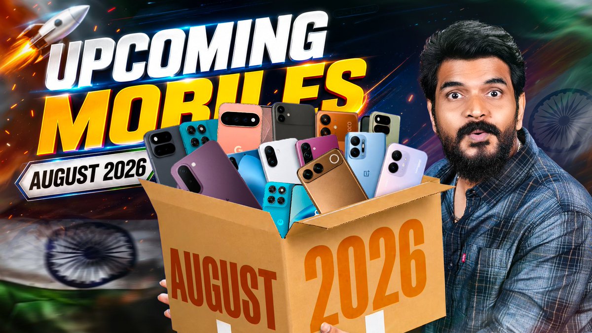 iamprasadtech's tweet photo. Upcoming Mobiles August 2026 ⚡

Link : https://t.co/WntxaemdIL

#OnePlusN6x #PocoM8Power #SamsungGalaxyF70Pro #RedmiNote17 #RedmiNote17Pro #vivoS2 #Pixel11 #Pixel11Pro #Pixel11ProXL #Pixel11ProFold #MotoGMax #InfinixHot70 #FireBoltt https://t.co/yVr345j8KF