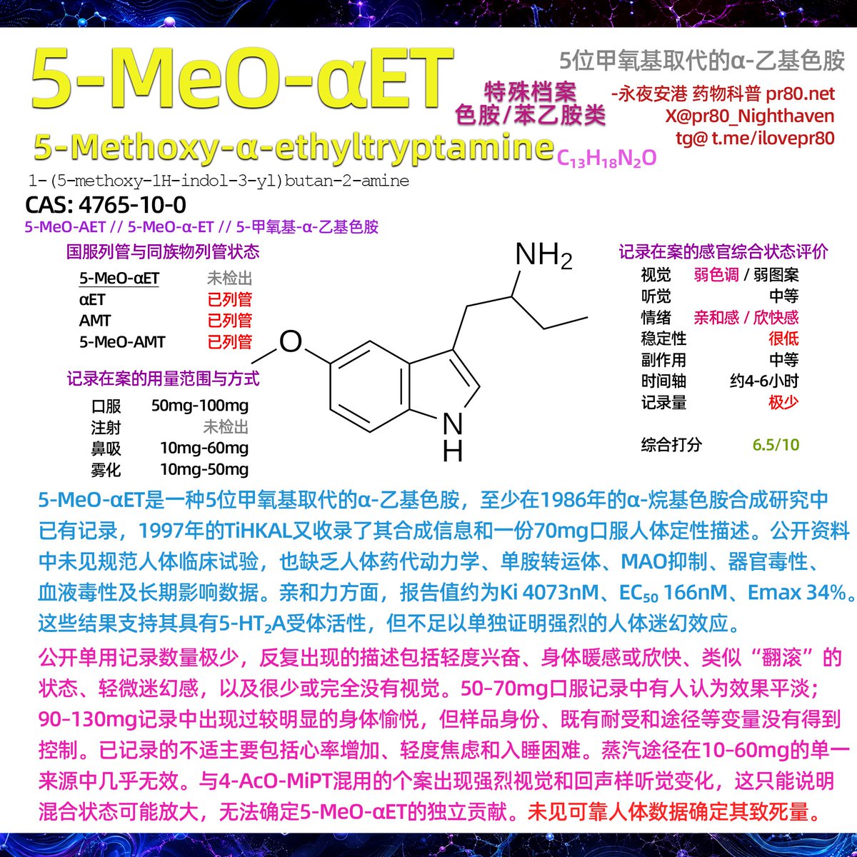 pr80net's tweet photo. TMA-4、5-HO-DMT、5-MeO-αET、MiPT【补档】 https://t.co/CvPloLE5bx