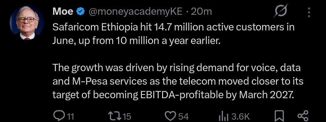 ar_naste's tweet photo. SELLING 15% OF OUR STAKE DURING A TIME WHERE SAFARICOM IS ABOUT TO START EARNING FROM THE ETHIOPIAN MARKET WAS A SHIESTY MOVE😂🤣💯 https://t.co/jXan883LJV