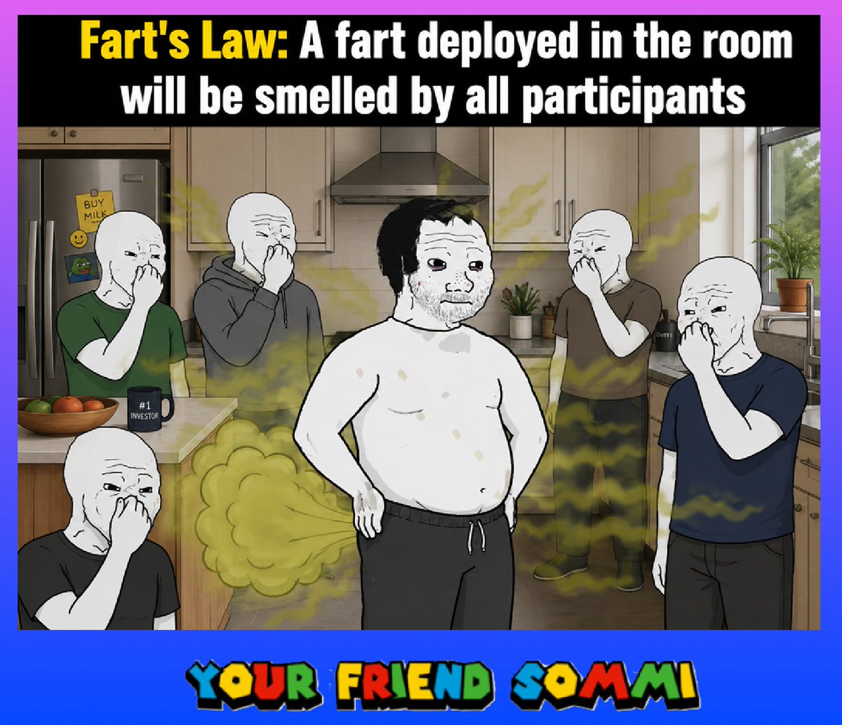 yourfriendSOMMI's tweet photo. ❤️💛💚💙

Why is PulseChain Pumping today?

Fart's Law.

👉🏻 This law dictates that a fart deployed in the room will be smelled by all participants.

HEX is up +30%, and PLS is up +13%. 
Garbage pDAI is up +14%, and PulseX is up +18%. https://t.co/pmFcRdyj2a