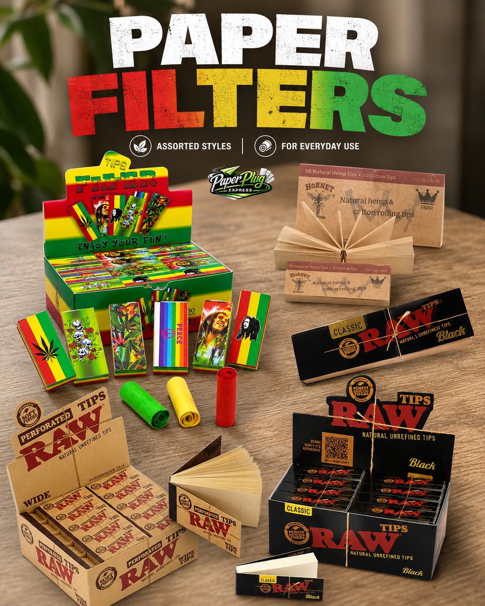 PaperPlugExpres's tweet photo. Clean rolls start with the right tips ✨ Paper Filter Tips available in RAW, Hornet and assorted designs. 
https://t.co/z7aCtNygpW
DM Paper Plug Express 📩
#FilterTipsKenya #RollingAccessoriesKenya #PaperPlugExpress https://t.co/pQiERwgWlB