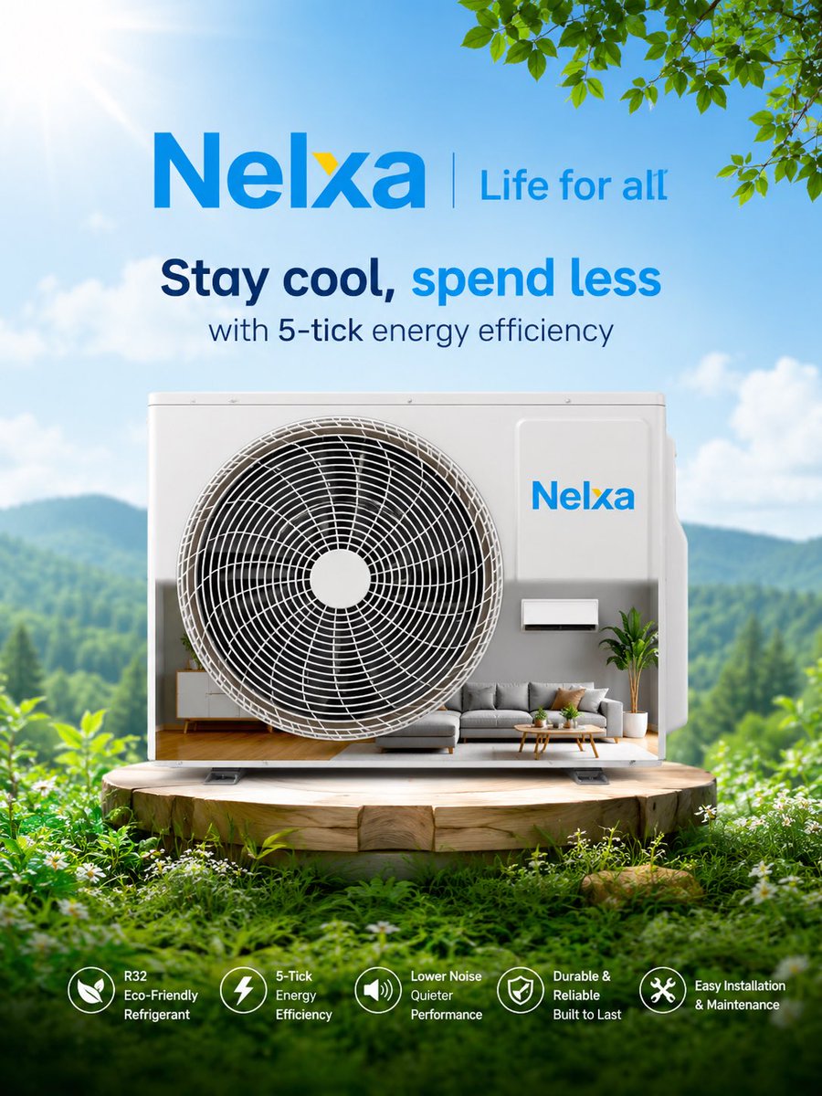NelxaAC's tweet photo. Behind every quality air conditioner is a factory you can trust.
At Nelxa, we provide professional OEM/ manufacturing, advanced production, and consistent quality to help brands grow worldwide.

Your Brand. Our Manufacturing.
Powered by Nelxa🌍🌍

#Nelxa #Factory #OEMManufacturer https://t.co/YTBsscvfo2