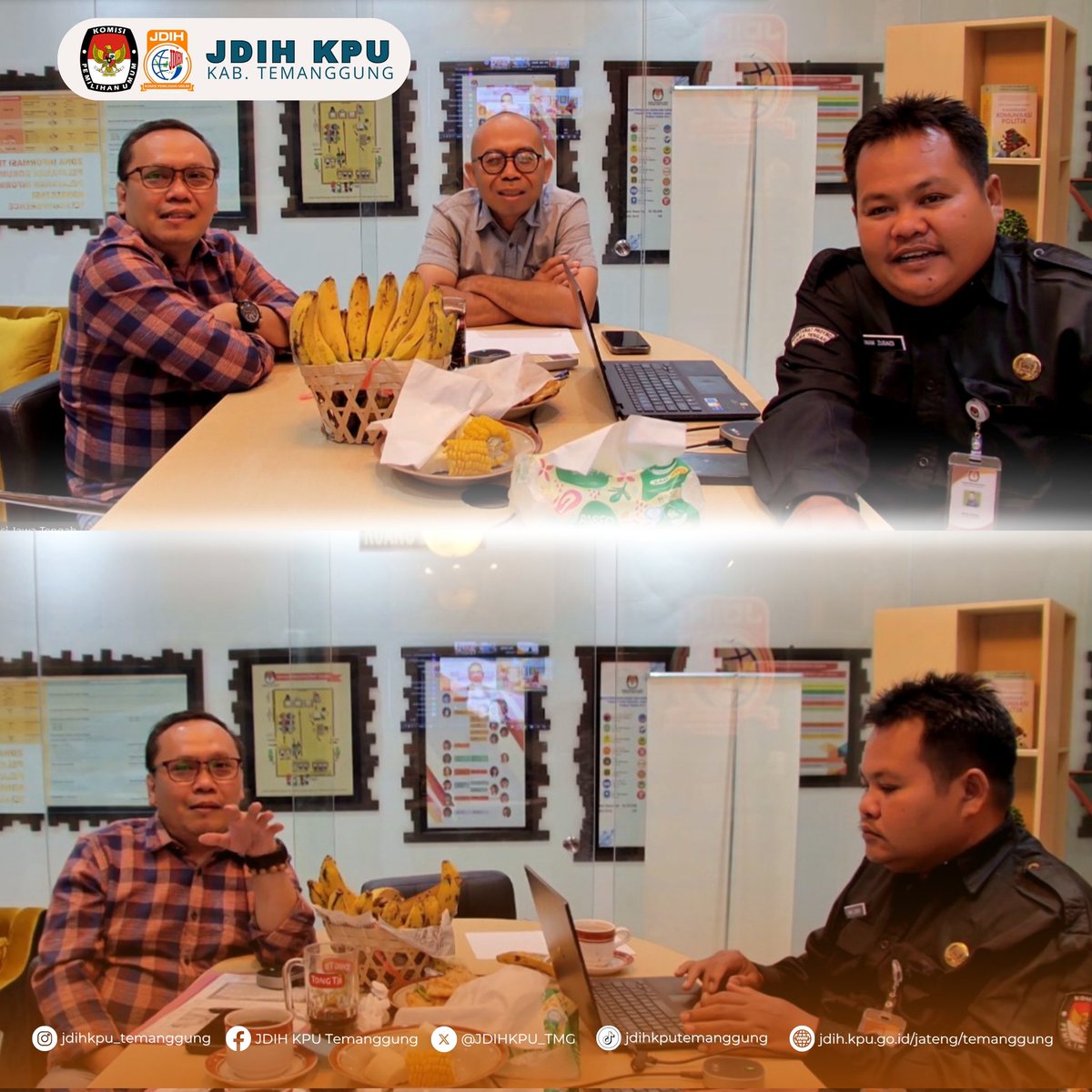 JDIHKPU_TMG's tweet photo. Halo #sobatjdihkputemanggung Komisi Pemilihan Umum (KPU) Kabupaten Temanggung ikuti kegiatan Kajian Rutin Kamis Sesuatu Serial 'Advokasi Hukum Pemilu' Seri ke LX Diskusi Novel "Orang-Orang Proyek", di Kantor KPU Kabupaten Temanggung, Rabu (29/7/2026) secara daring. https://t.co/SD7sEhzhuK