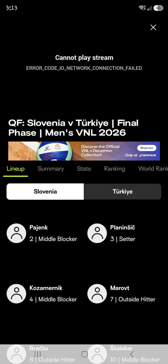 iceeangel's tweet photo. @volleyballworld error message received on app https://t.co/QfkRE4Qo1B
