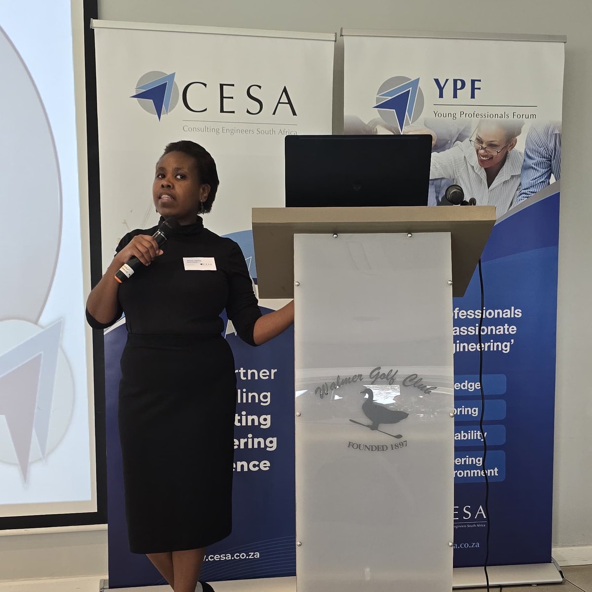 CESA_YPs's tweet photo. Our YPF Leadership Seminar is underway at the Walmer Golf Club, in Port Elizabeth, this morning. Welcoming our young professionals is Zikhona Tyakume, our YPF Gqeberha Chair and an engineer at Bosch Projects.
#Leadership #KnowledgeSharing #YoungProfessionals https://t.co/YKTXTs1sQK