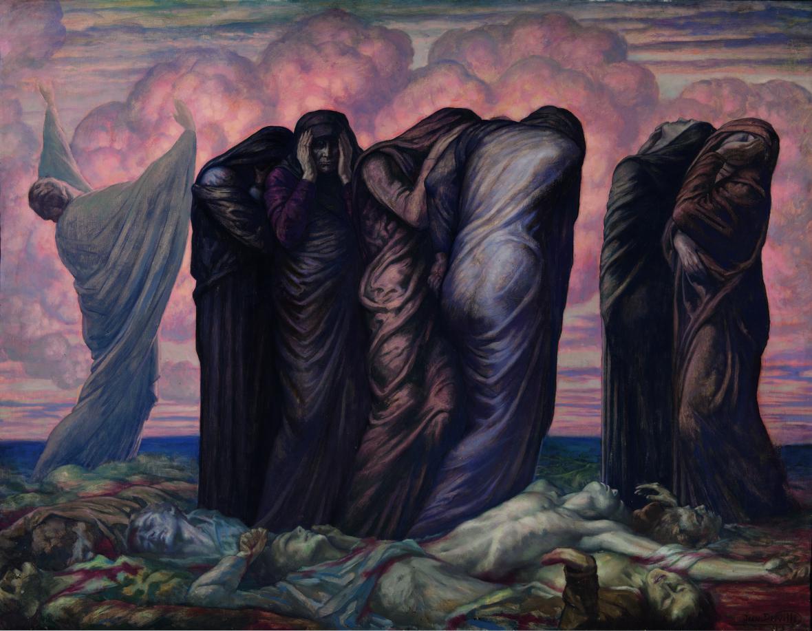 ArtorOtherThing's tweet photo. Jean Delville, The Mothers, 1919. https://t.co/U5kIRksekB