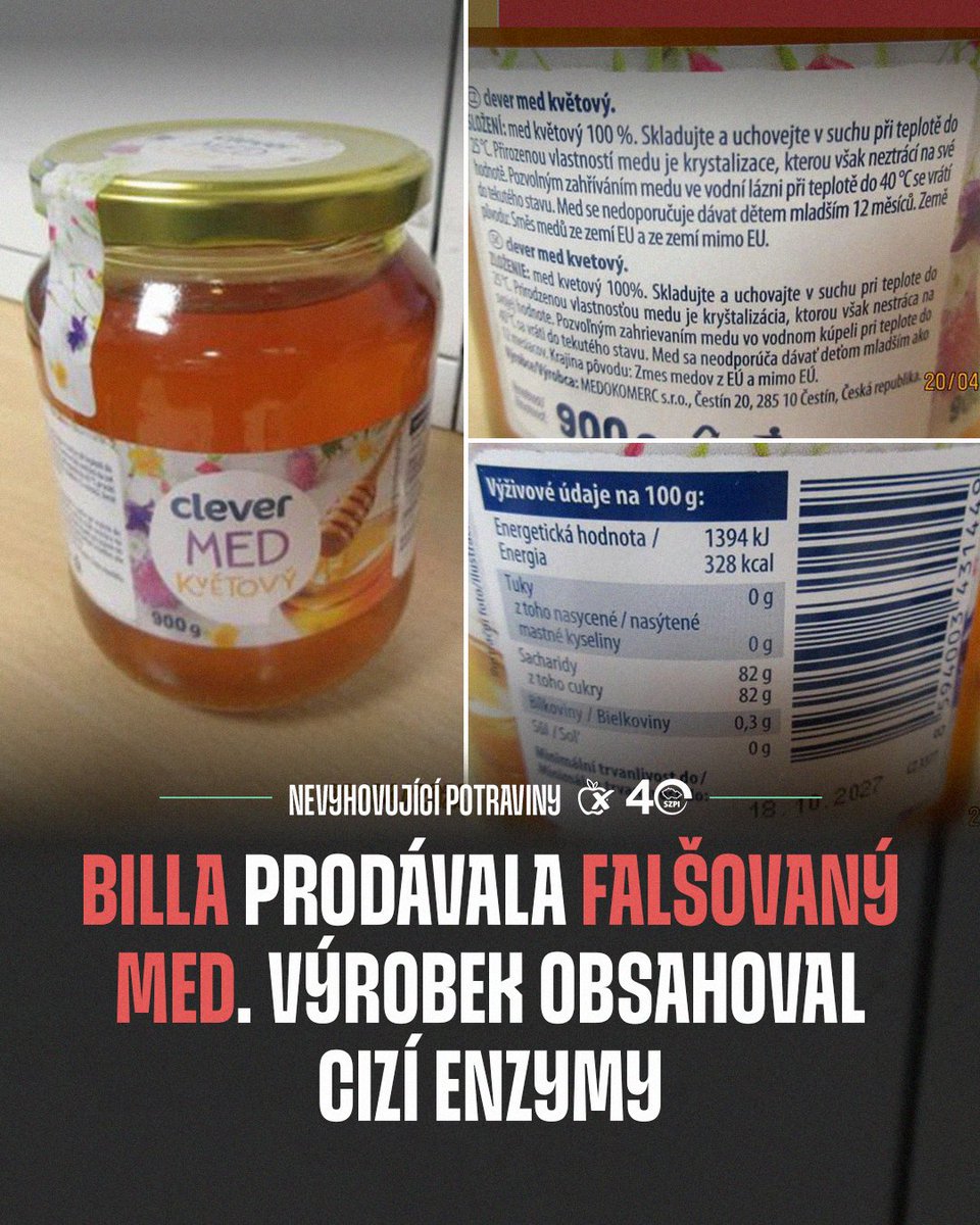 NaPranyri's tweet photo. 🍯 Květový med značky Clever byl falšovaný, prodávala ho Billa

➡️ Více informací o zjištění:
https://t.co/1ReiYMyURZ

#napranyri #potravinynapranyri #potraviny #med #billa https://t.co/3nf7CJhTF9