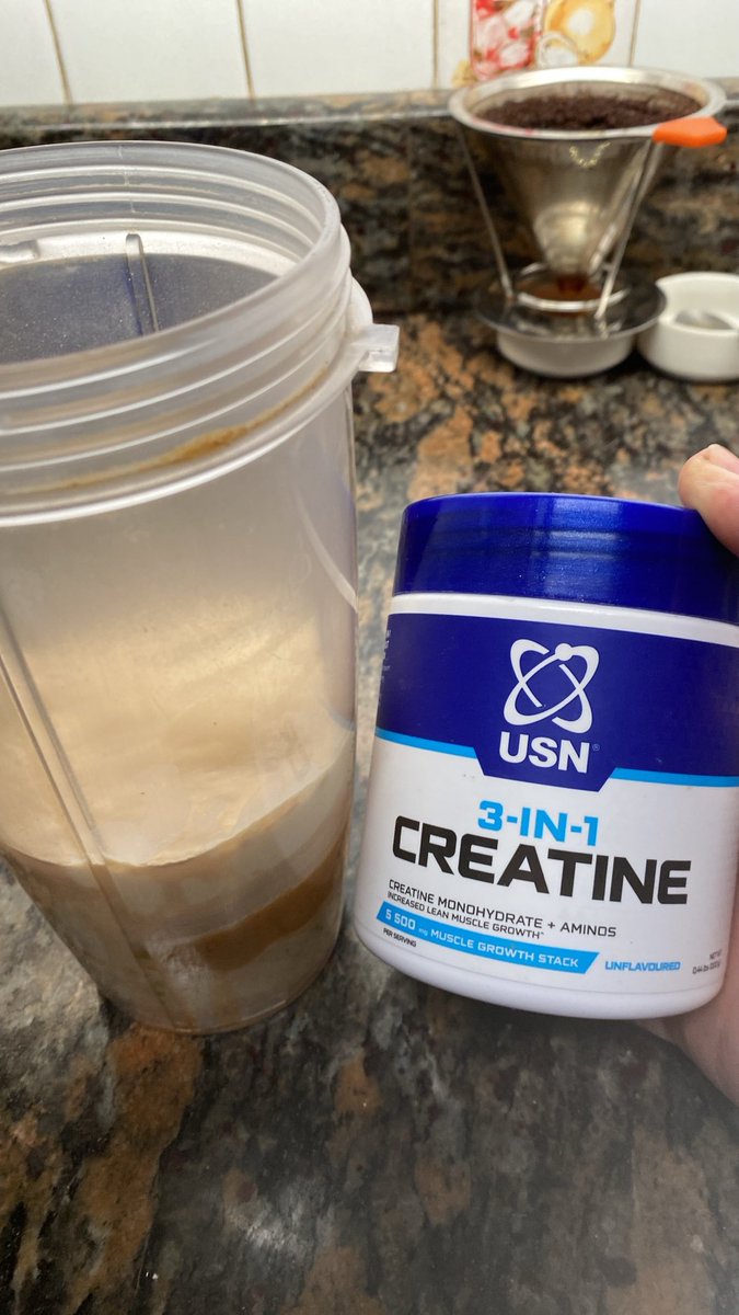 CodeChap's tweet photo. I did not get a good nights sleep, so putting extra creatine in my smoothie this morning. https://t.co/ARn8ChDzeI