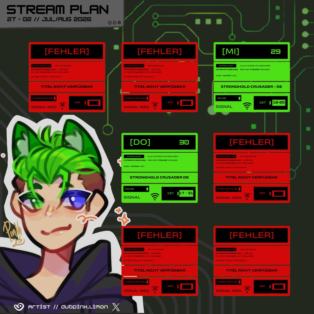 KayorimLP's tweet photo. Stream Plan diese Woche https://t.co/4XLzCMSigX
