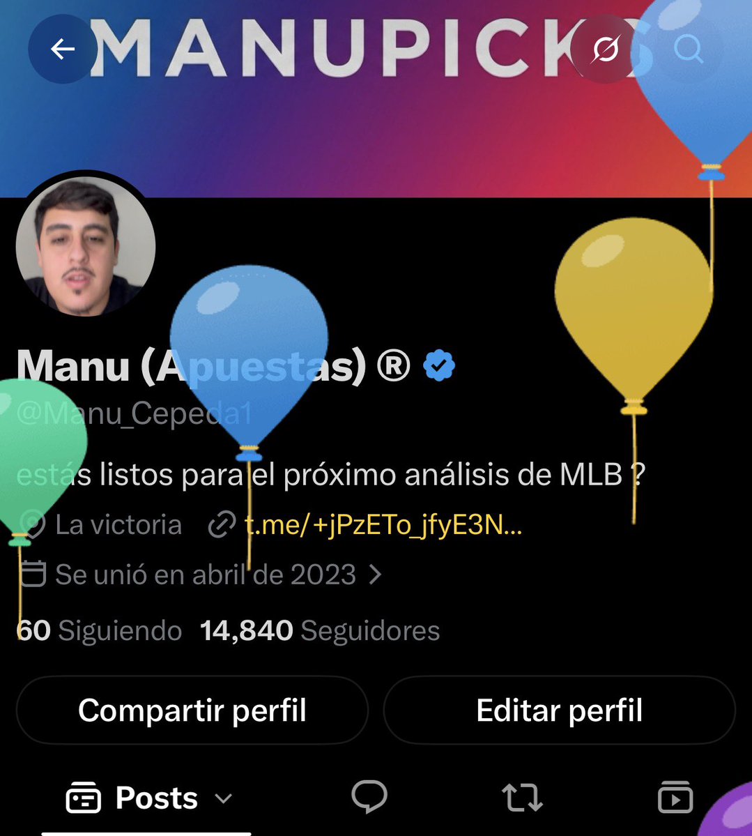 Manu_Cepeda1's tweet photo. UN AÑO MÁS DE VIDA (25) 👏🏻🥳

Los quiero mucho y hoy todos vamos a ganar con el análisis del cumple Alav 

300 entre ❤️🔁💬 y les regalo mi análisis de MLB 🫵

Todo esto me lo he ganado sin andar tirándole mierda a nadie los amo ❤️ https://t.co/GBqQ8MDeRR