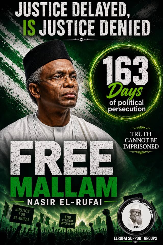 uchediala's tweet photo. #DaysCount 

163 DAYS.
163 DAYS ..
163 DAYS ...
163 DAYS ....

And Still Counting ...

#IStandWithElrufai
#NoRetreatNoSurrender 
#EyesOnTheBall 
#TheElrufaists 
#ESG https://t.co/mGhqys3twf