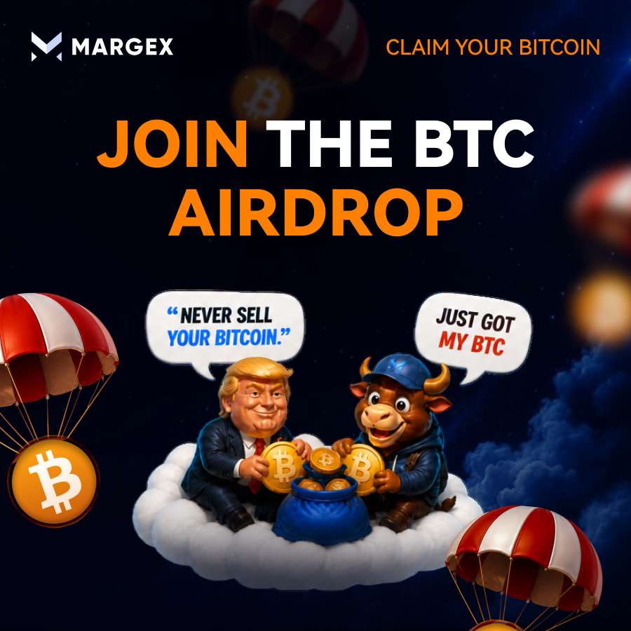 Margexcom's tweet photo. 📢 YOUR BTC IS WAITING

At Bitcoin 2024 in Nashville, Trump told the crowd: "Never sell your Bitcoin."

Most holders took that literally - sat on their BTC and rode out the volatility without touching a trade.

But very few take advantage of the volatility while they hold and wait.

So we're turning that into a promo: never sell - but trade.

▪️ Join the airdrop
▪️ Trade on Margex
▪️ Claim your BTC rewards

$2.7M prize pool. Up to $2,000 per person. Ends Aug 25.

Join the airdrop on Margex - link in comments & bio.
