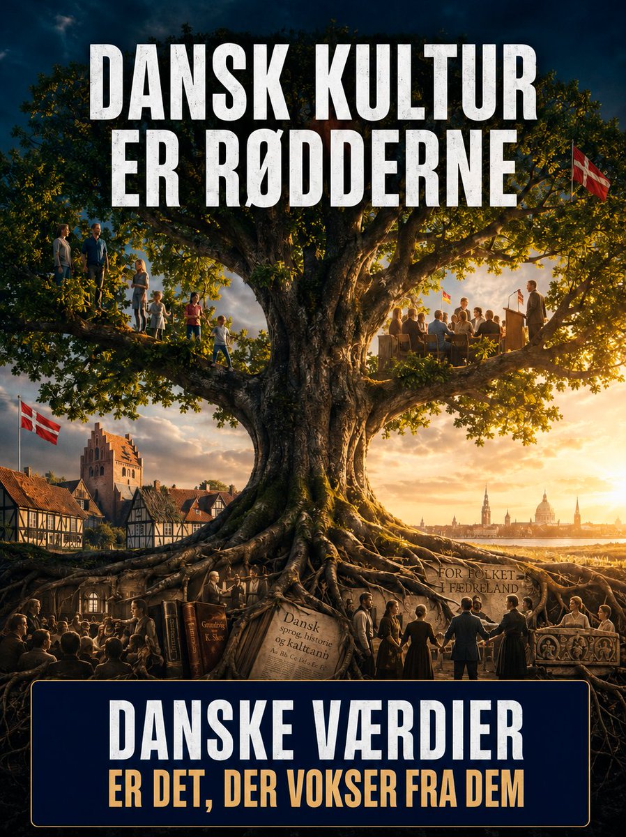 cyrus_razavi's tweet photo. Når man taler om dansk kultur og danske værdier, kommer spørgsmålene næsten øjeblikkeligt:

Hvad er dansk kultur? Hvad er danske værdier?

Nogle forsøger at gøre svaret til et spørgsmål om den enkeltes smag, livsstil og personlige værdier. Men kultur er ikke individuel. Den bæres af et folk, overleveres gennem generationer og udgør fællesnævneren i et samfund.

Lad os derfor skære det ud i pap.

Først kulturen, derefter de værdier, der er vokset ud af den.

Dansk kultur er ikke kun flæskesteg, højskolesang, håndbold og Dannebrog. Det er heller ikke én bestemt livsstil, som alle danskere følger ned til mindste detalje.

Dansk kultur er vores fælles historiske arv, vores traditioner, normer, fortællinger, symboler og omgangsformer. Alt det, der gennem generationer har formet Danmark og det danske folk.

Den findes i sproget, litteraturen og musikken. I højtiderne, foreningslivet og folkekirken. I Grundloven, folkestyret og monarkiet. I vores humor, beskedenhed og direkte omgangstone. I tilliden mellem mennesker, respekten for fællesskabet og forventningen om, at man bidrager, hvis man kan.

Den er blevet formet gennem mere end tusind års historie, fra vikingetiden, kristningen og kongeriget til reformationen, landboreformerne, Grundloven, arbejderbevægelsen, andelsbevægelsen, højskolerne og det moderne demokrati.

Dansk kultur har aldrig stået stille. Den har mødt påvirkninger udefra og optaget nye idéer og skikke. 

Men enhver påvirkning bliver ikke automatisk dansk kultur. Det nye bliver en del af kulturen, når det tilpasses og indgår i den historiske, sproglige og sociale sammenhæng, som allerede binder Danmark sammen.

Kultur kan udvikle sig uden at miste sin kerne. Naturlig forandring er ikke det samme som udslettelse.

Ud af denne kultur er de danske værdier vokset:

Frihed under ansvar. Lighed for loven. Folkestyre. Ytringsfrihed. Religionsfrihed. Ligestilling mellem mænd og kvinder. Tillid. Pligtfølelse. Samfundssind. Respekt for individet. Et sekulært samfund, hvor loven står over religionen, og hvor staten tilhører borgerne, ikke præsterne.

Værdier opstår ikke i et tomrum. De hviler på en kultur, som har frembragt, forsvaret og overleveret dem gennem generationer.

Derfor kan man heller ikke bevare danske værdier, hvis man samtidig nedbryder den kultur, de udspringer af. 

Man kan ikke fælde træet og bagefter forvente, at frugterne bliver hængende i luften.

Dansk kultur er rødderne. Danske værdier er det, der vokser fra dem. 

#dkpol #dkmedier