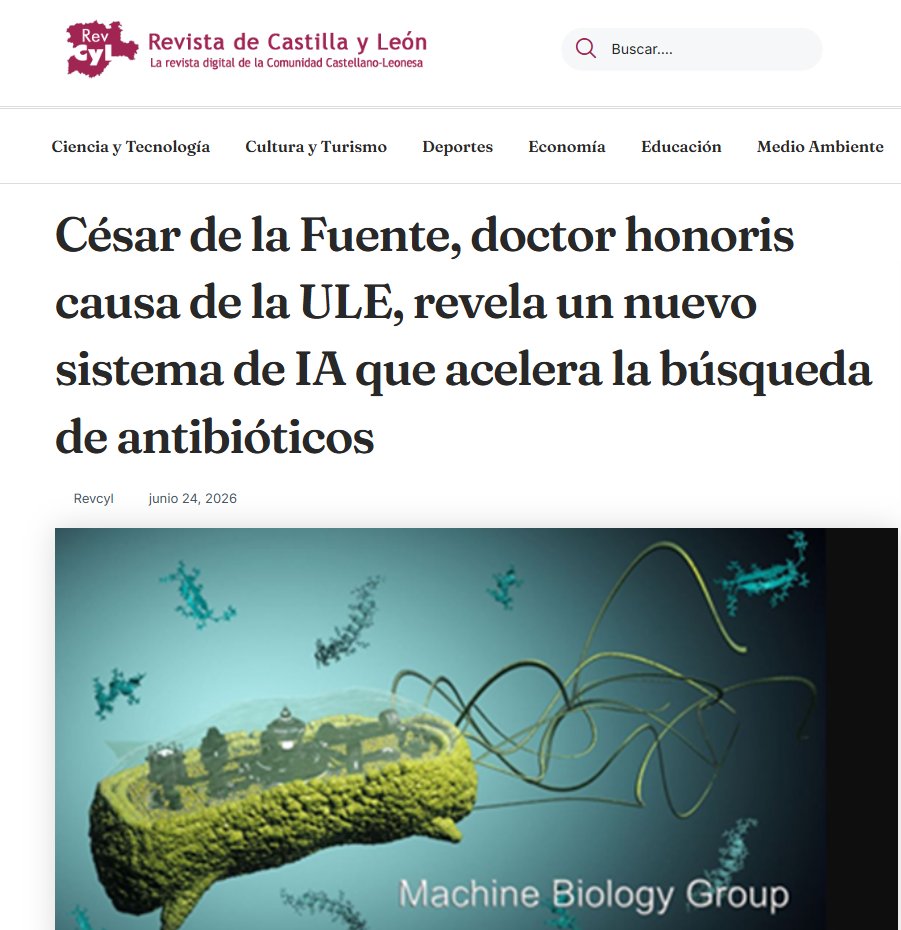 delafuentelab's tweet photo. La IA generativa está abriendo nuevas posibilidades para diseñar y optimizar moléculas con potencial antibiótico, pero el progreso real dependerá siempre de una conexión rigurosa entre modelos computacionales y validación experimental.

Gracias, @revcyl, por hacerse eco de ApexGO y de su potencial para acelerar la optimización de candidatos antibióticos. Seguimos trabajando para usar las máquinas no como atajos, sino como herramientas para entender y diseñar mejor la biología en beneficio de la salud humana.

https://t.co/Ux1D0bc13N