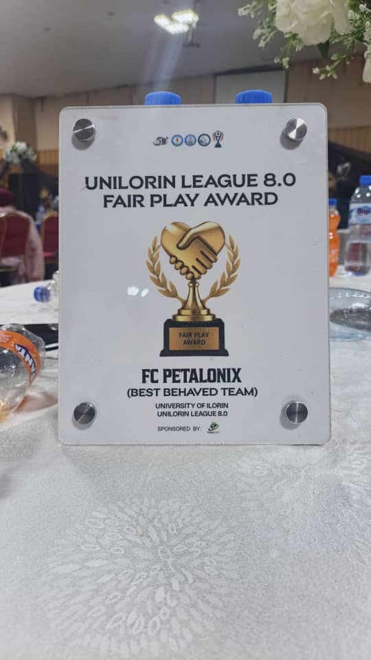 petalonixFC's tweet photo. 🏆 Fair play is not just an award- it's our identity.

Proud to announce that FC Petalonix has been crowned the UNILORIN League 8.0 Fair Play Award (Best Behaved Team) at the SU Dinner & Award Night.

Respect. Discipline. Excellence. This is only the beginning. 💛❤️🤍
This award belongs to every single member of the Petalonix family❤️
Sponsored by @PadimiSportseV

#petalonixfc #knix #Uilfl8 #fairplayaward
