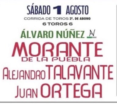 torosybravura's tweet photo. Canal Sur retransmitirá la corrida del sábado 1 de agosto desde El Puerto de Santa María a petición de Morante. https://t.co/KsVfGEU9Rp