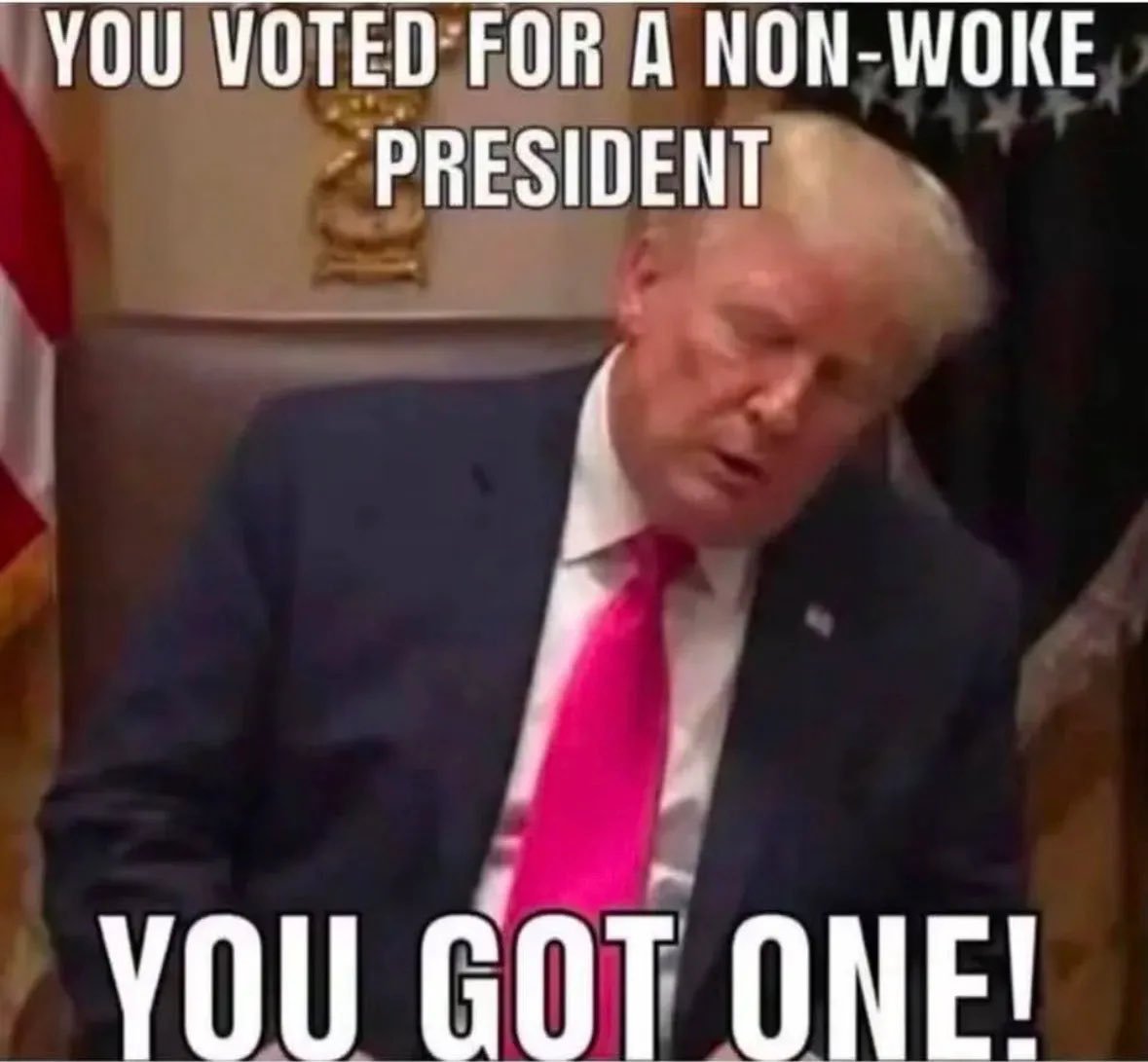 actualiteitjunk's tweet photo. #Trump #woke... https://t.co/kujQAixYt9