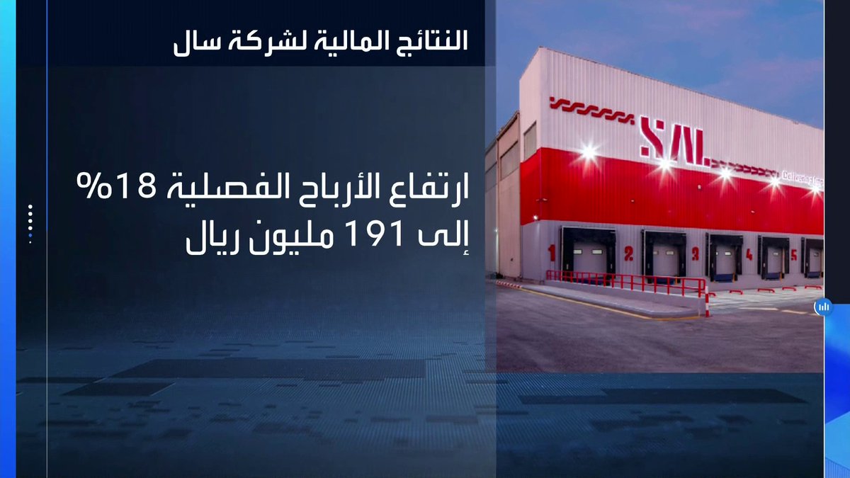 ارتفع صافي أرباح شركة سال السعودية للخدمات اللوجستية في الربع الثاني بنسبة 18% ليتجاوز 191 مليون ريال _Business 