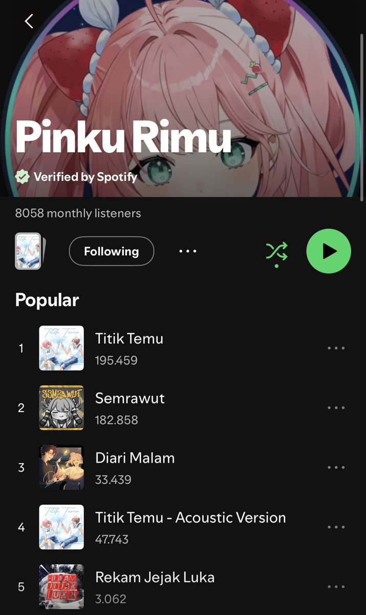 PinkuRimu's tweet photo. lagu aku semuanya udah tersedia di semua music platform yaa btw! jangan lupa dengerin 🫶 https://t.co/CjMixRG2ZJ