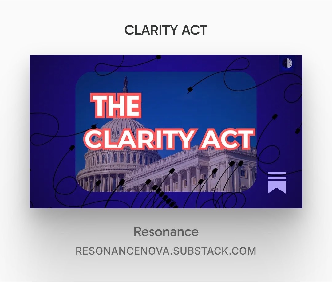 ResonanceNova's tweet photo. The U.S. still hasn’t decided whether crypto tokens are securities or commodities, and that decides which rules actually apply to them. 

A bill that would settle this has been stuck in the Senate for months, and time’s running out to pass it this year. https://t.co/Ni2jn9EaNu