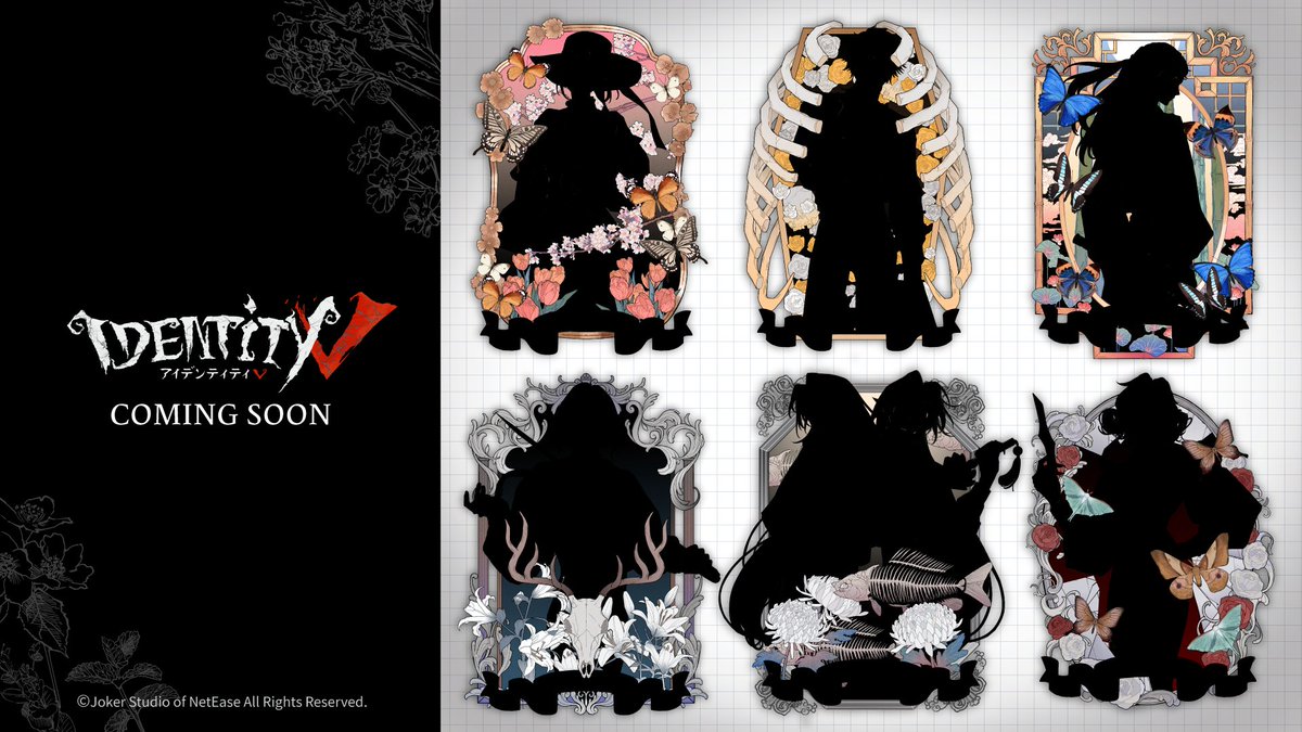 anique_jp's tweet photo. その一瞬は、標本となって残される――。

美しく輪郭をのぞかせるシルエット。
新規描き起こし企画、近日公開！

（@anique_jp）より続報をお待ちください...🦋

▼NEXT UPDATE
7/30 12:00

#第五人格 #IdentityV https://t.co/1HKbmAFGWs