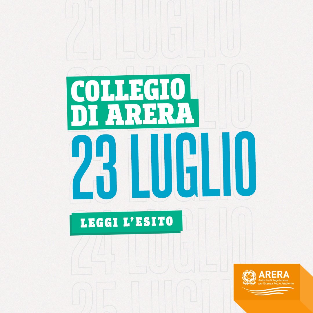 ARERA_it's tweet photo. Leggi l’esito della 1396a riunione, con gli ultimi provvedimenti approvati dal Collegio #ARERA su #energia e #ambiente
👉 https://t.co/ekwlGKDvqs https://t.co/3pBGkF8S87