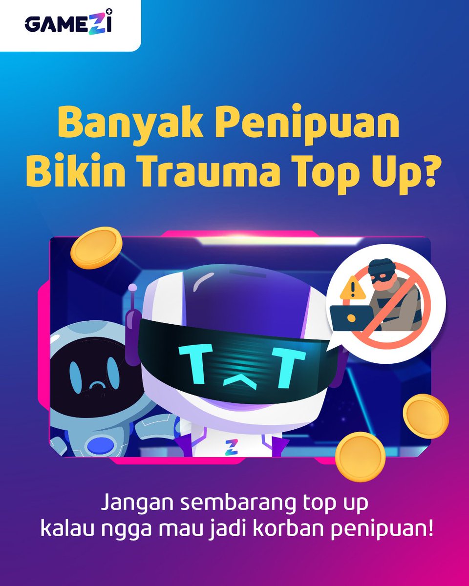 gamezi_id's tweet photo. Pernah ngerasa trauma karena ada penipuan pas mau top up?

Tenang aja, sekarang udah ada Gamezi yang siap memberikan pengalaman top up terbaik yang pastinya aman banget nih!😆

Mau top up aman? Di Gamezi aja!😝🥰
#TopUpAman #Gamezi #GamersIndonesia #GamerDeservesBetter https://t.co/f7M1W04HQm