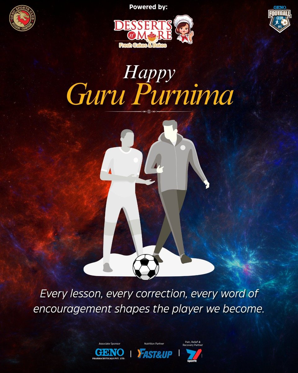 GenoFootball's tweet photo. Behind every player is a mentor who teaches, guides, and inspires. From the sidelines to the training ground, their wisdom helps us grow both on and off the field.🙌🏻

This Guru Purnima, we thank all the coaches, mentors, and guides who continue to shape our journey.🙏🏻 https://t.co/zuLXgQuRjW