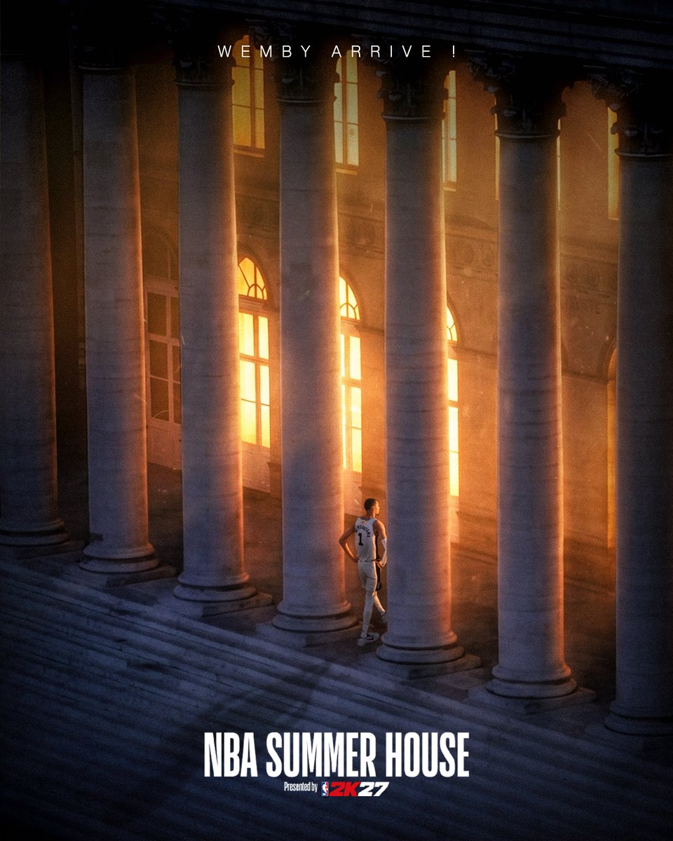 NBAFRANCE's tweet photo. 👽 @WEMBY ARRIVE ! 

Ce samedi, Victor Wembanyama sera présent à la NBA Summer House présentée par NBA 2K27. 

Cette journée prend une autre dimension. 🏀 https://t.co/L3MCKdVygJ