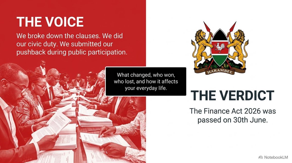SheriaWatch's tweet photo. At Sheria Watch, our mission has always been simple: to make the law understandable, encourage meaningful public participation, and hold institutions accountable.

#SheriaWatch #PublicParticipation #CivicEducation #Accountability #FinanceAct2026 https://t.co/HWTvyuFGr5